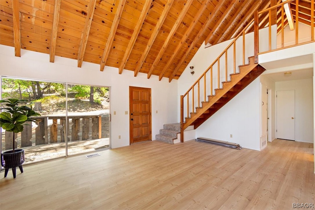 420 Lark Road Wrightwood, CA 92397 - Photo 5 of 25 a view of an entryway with a floor to ceiling window