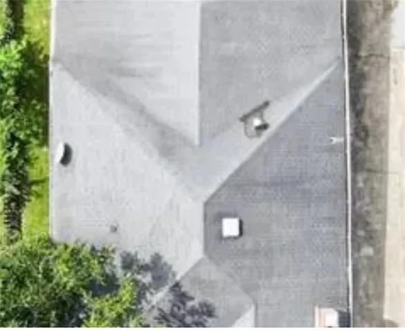 an aerial view of a house