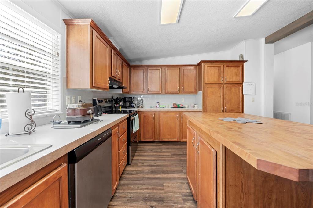 17095 Frankfort Road Brooksville, FL 34601 - Photo 32 of 42 a kitchen with kitchen island granite countertop a sink a counter top space and cabinets