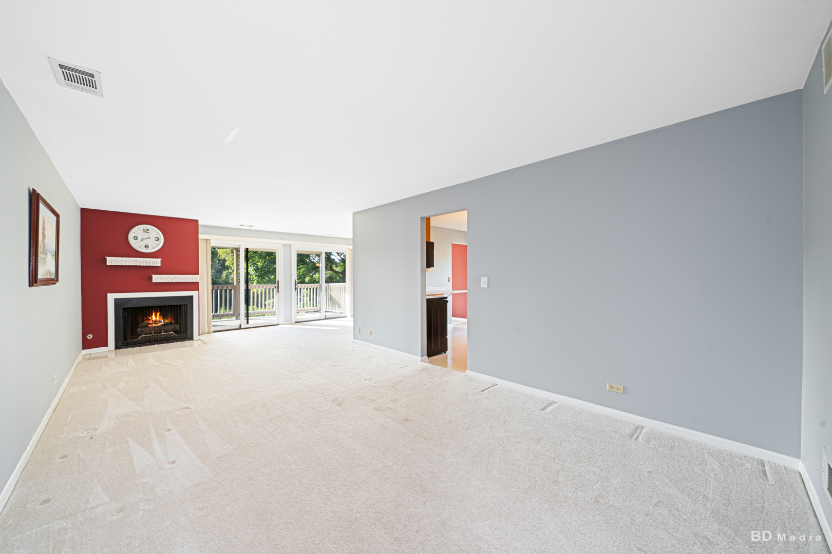 1477 South County Farm Road, Unit 23F Wheaton, IL 60189 - Photo 4 of 27 a view of an empty room with a fireplace