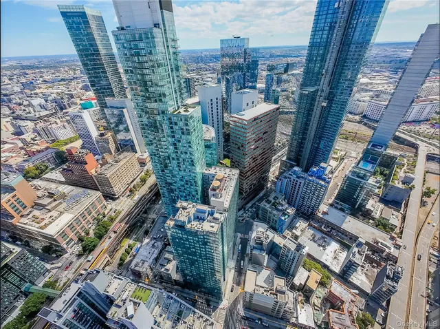 an aerial view of a city