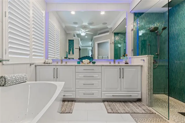 a kitchen with a stove and a white cabinets