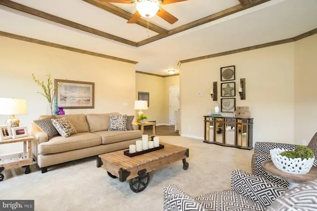 a living room with furniture and a couch