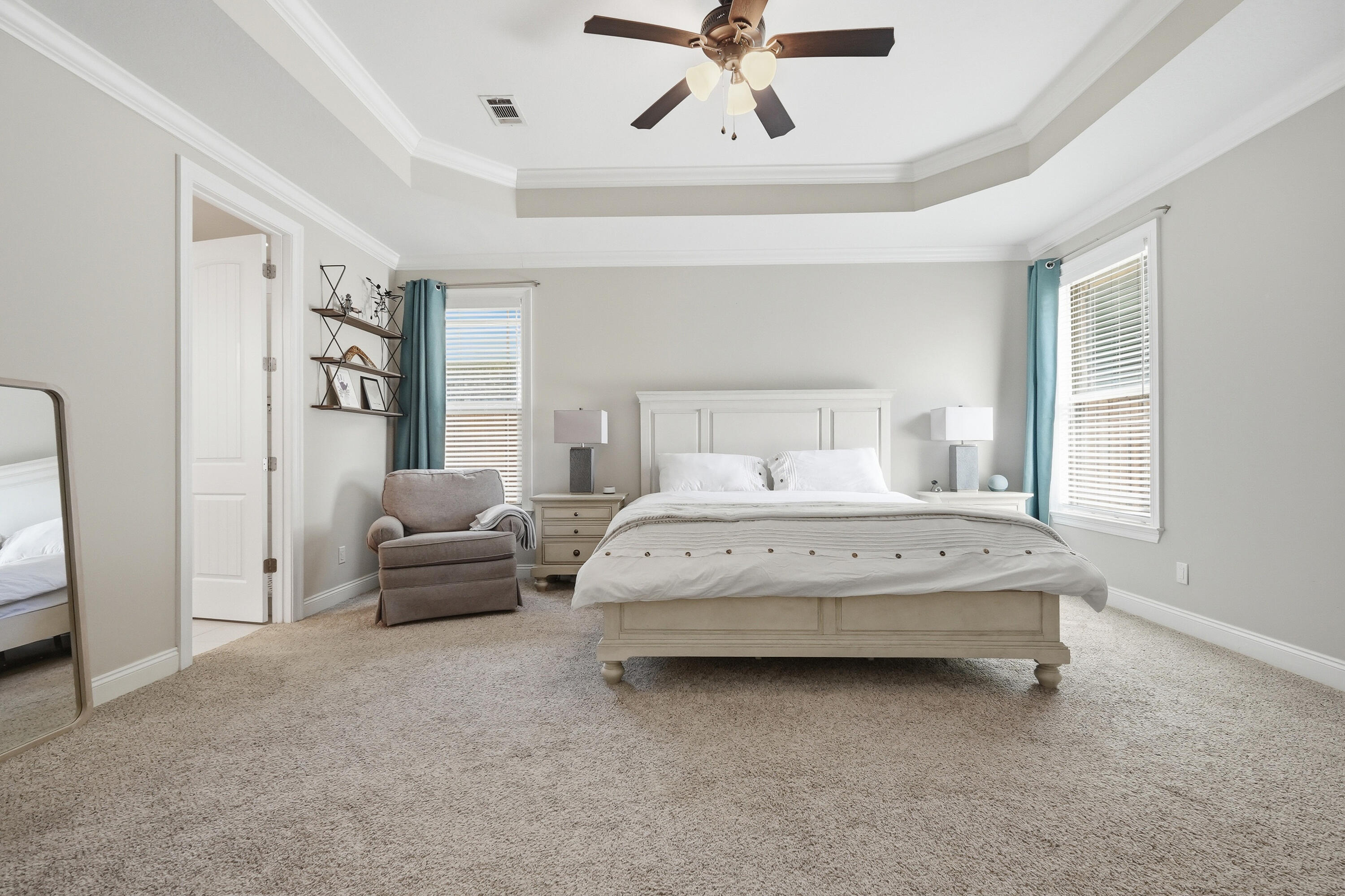 38 Marlborough Road Shalimar, FL 32579 - Photo 26 of 68 a bedroom with a large bed and ceiling fan