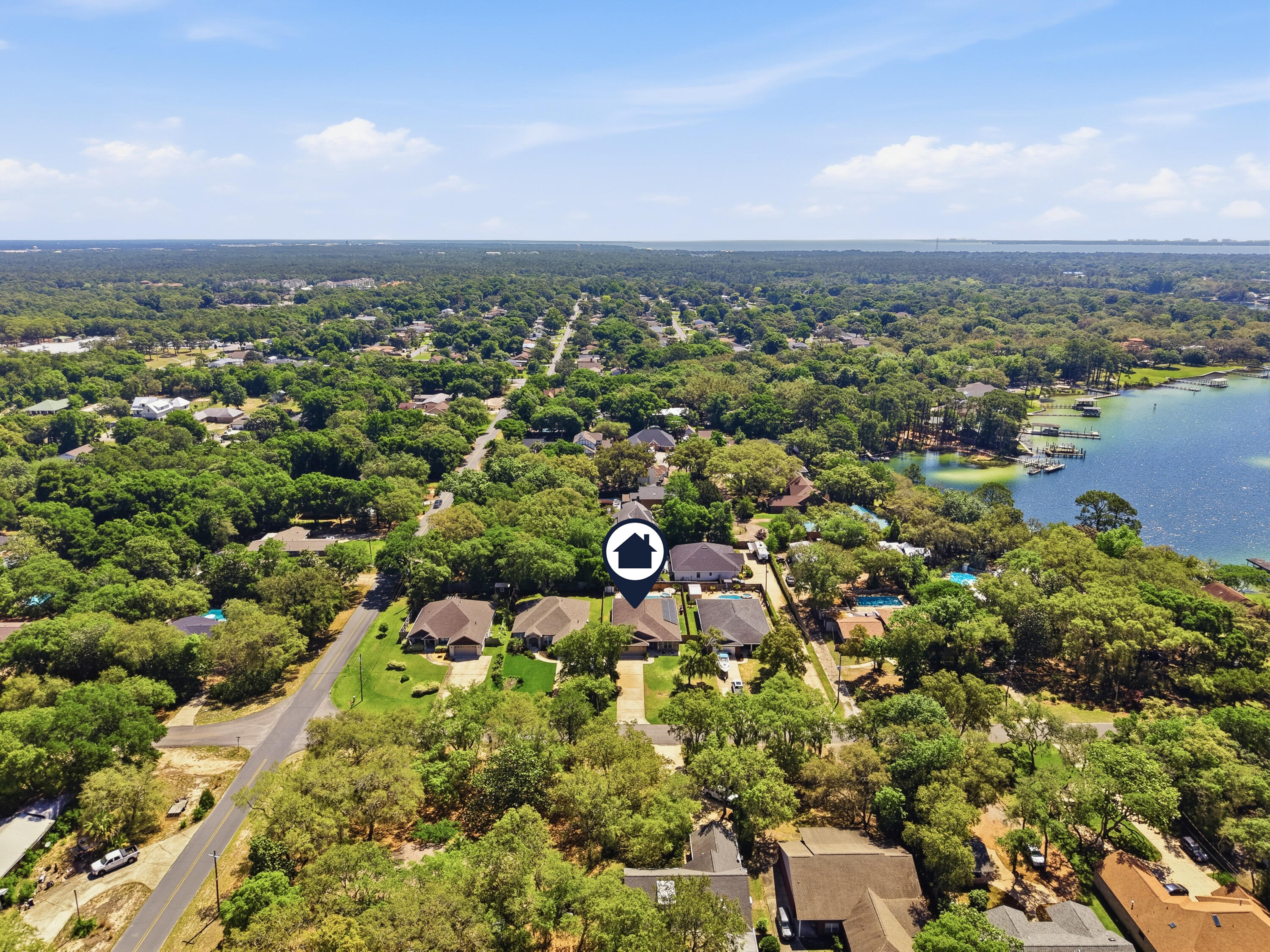 38 Marlborough Road Shalimar, FL 32579 - Photo 60 of 68 an aerial view of a city with lots of residential buildings