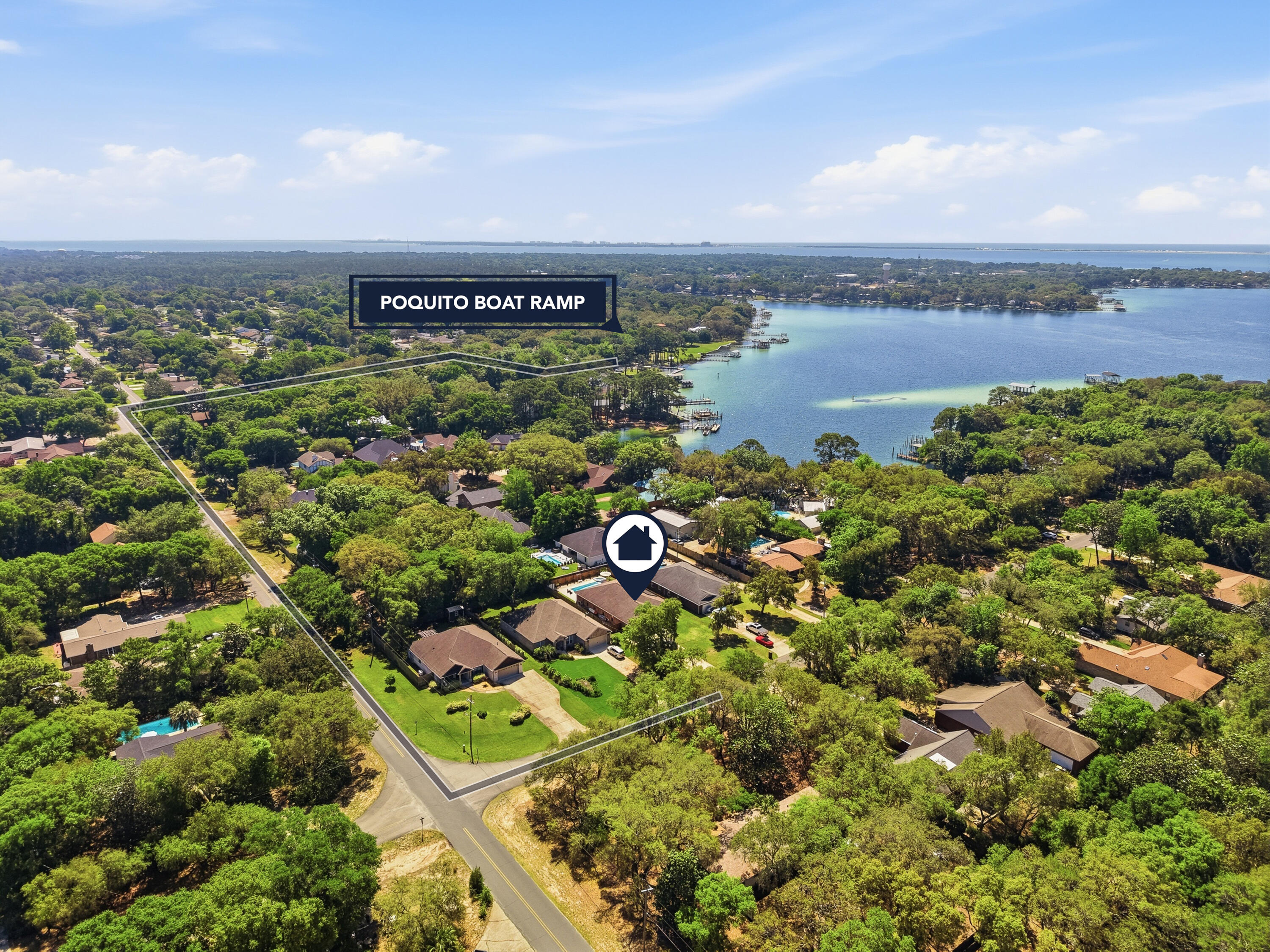 38 Marlborough Road Shalimar, FL 32579 - Photo 61 of 68 an aerial view of a city