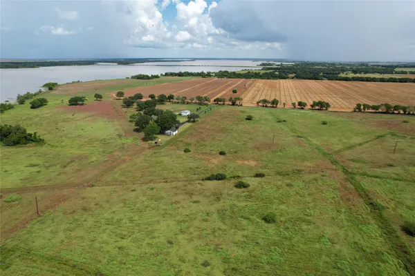 a view of a lake with a mountain