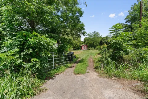 a view of a garden with pathway