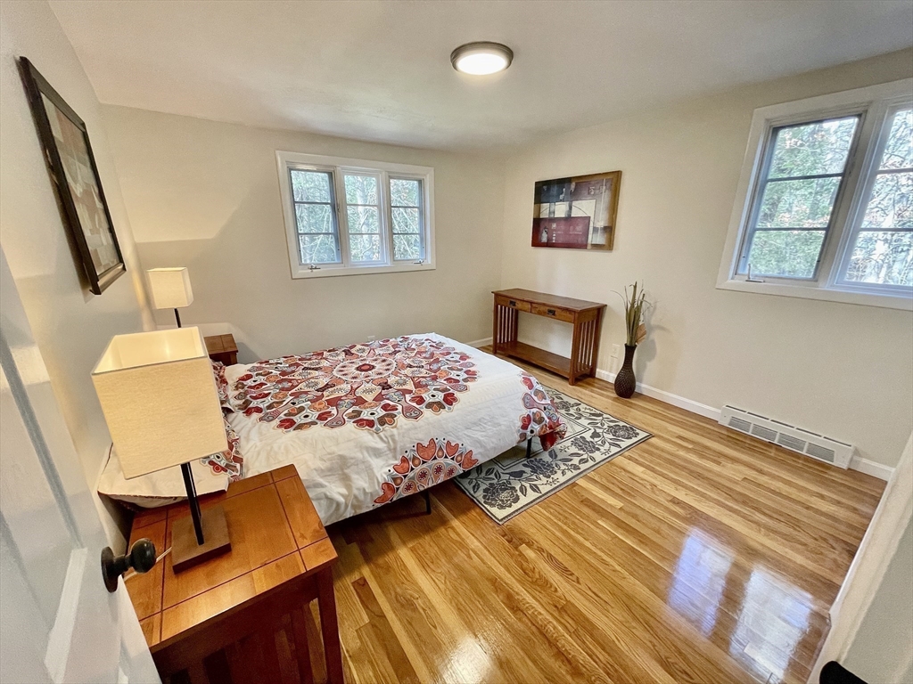 17 Brentwood Road Sudbury, MA 01776 - Photo 25 of 34 a bedroom with a bed and wooden floor