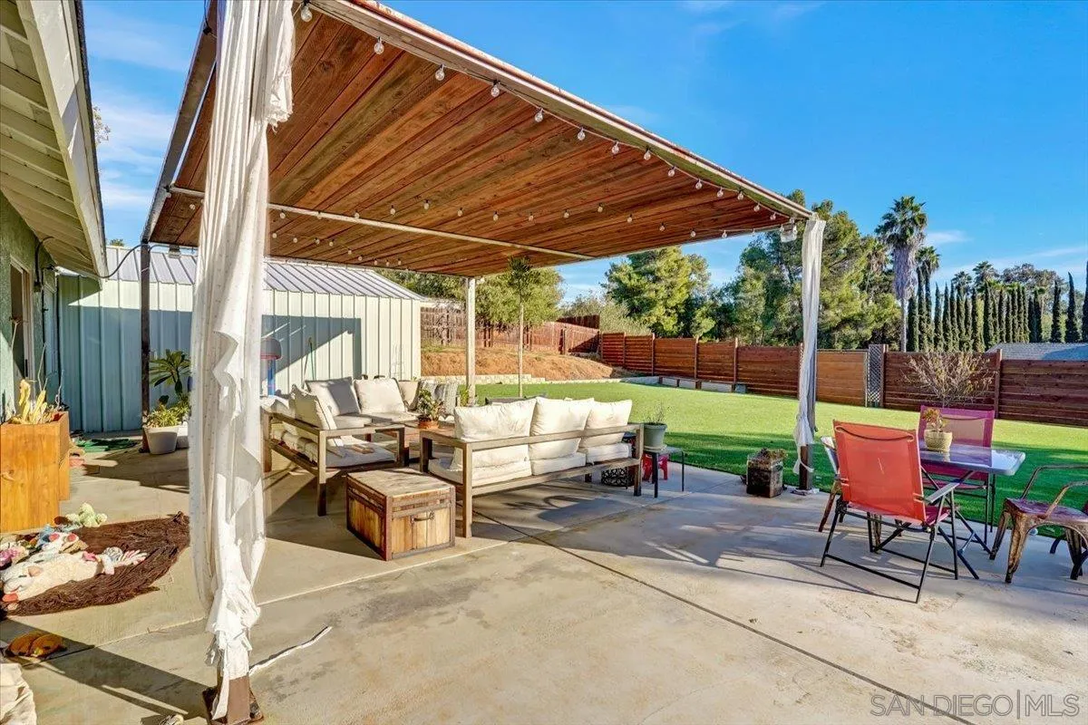 132 Mercedes Road Fallbrook, CA 92028 - Photo 27 of 63 a view of chairs and tables in the patio