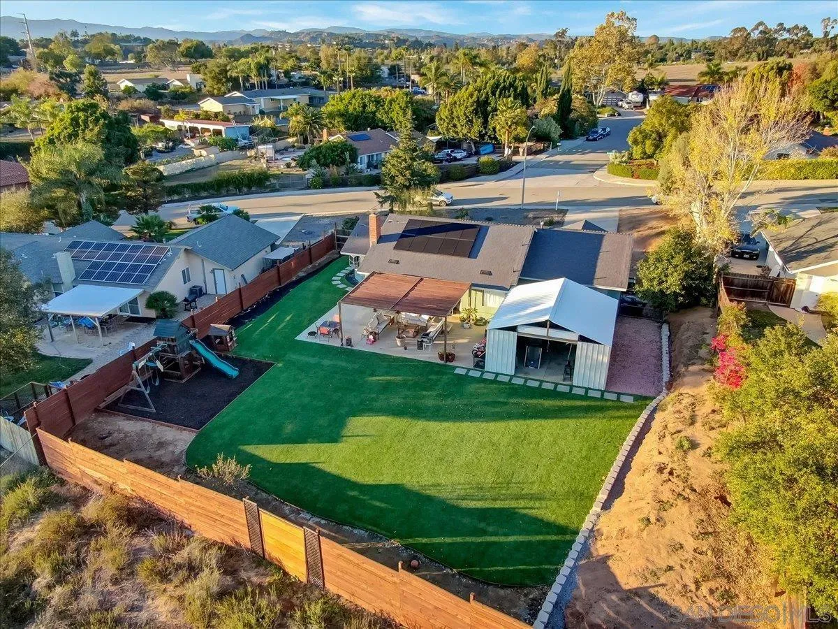 132 Mercedes Road Fallbrook, CA 92028 - Photo 57 of 63 an aerial view of residential houses with outdoor space and swimming pool