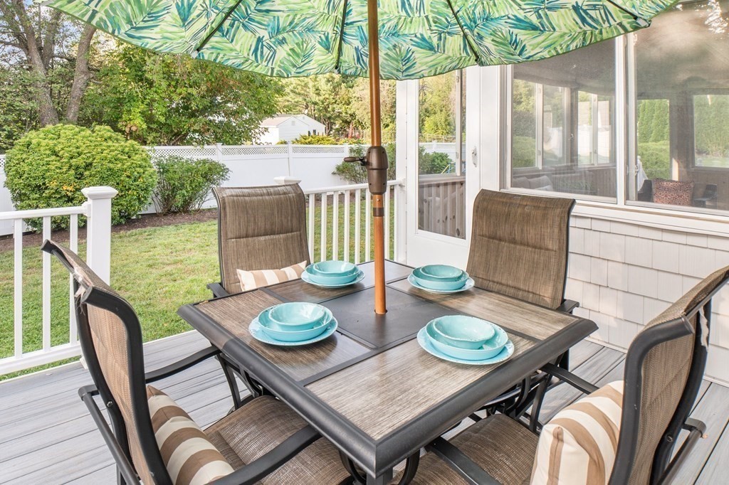 22 Bradley Road Danvers, MA 01923 - Photo 29 of 40 a outdoor dining space with furniture and wooden floor