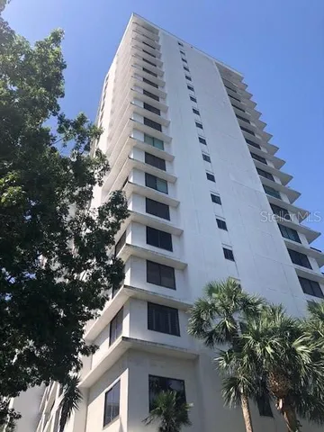 a view of a tall building