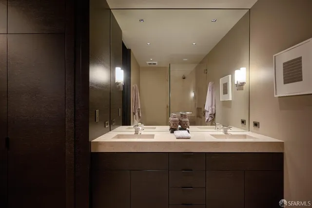 a view of a building with potted plants