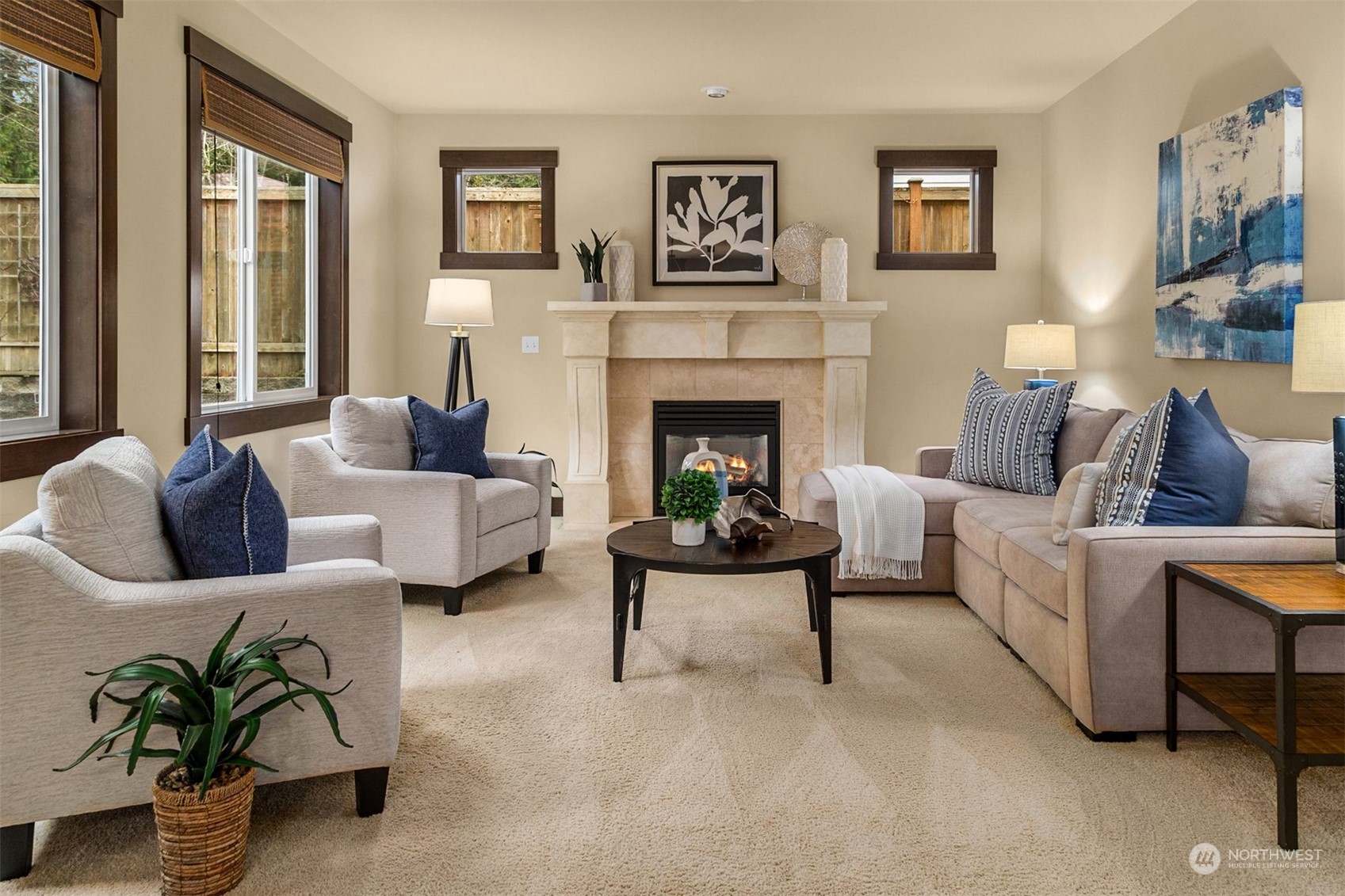 21710 31st Drive Southeast Bothell, WA 98021 - Photo 17 of 35 a living room with furniture and a fireplace