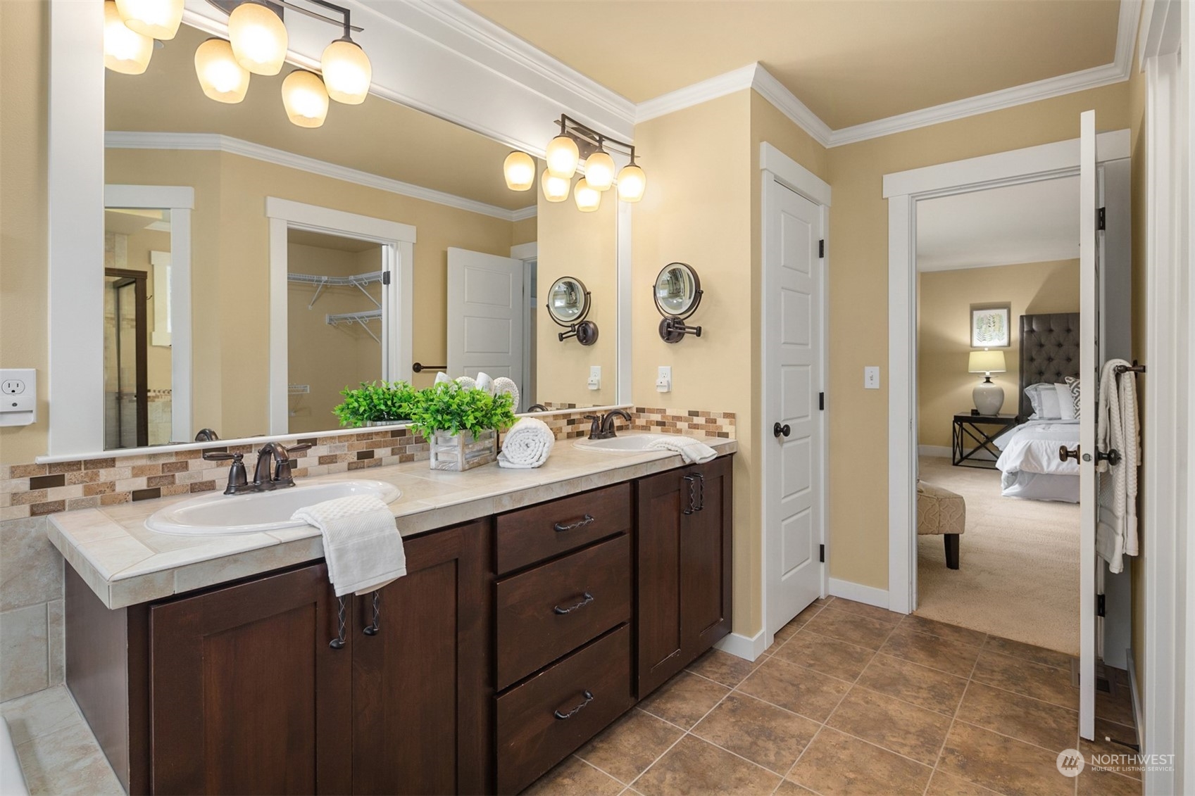 21710 31st Drive Southeast Bothell, WA 98021 - Photo 23 of 35 a bathroom with a sink vanity granite and a mirror