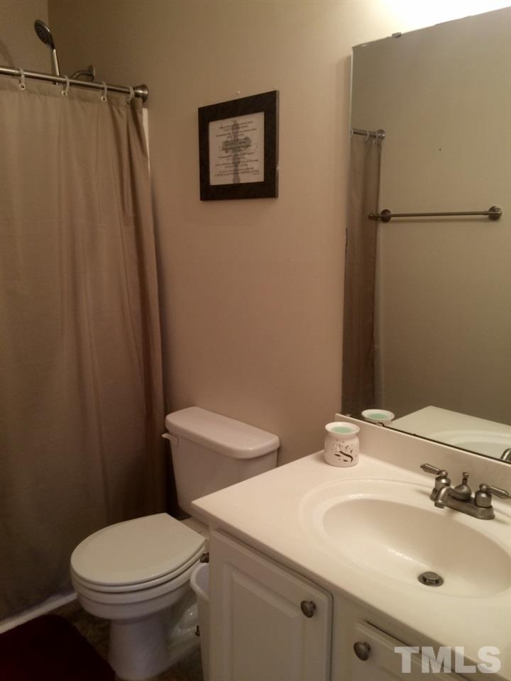 258 Wagner Road Willow Spring, NC 27592 - Photo 17 of 22 a bathroom with a sink toilet and a mirror