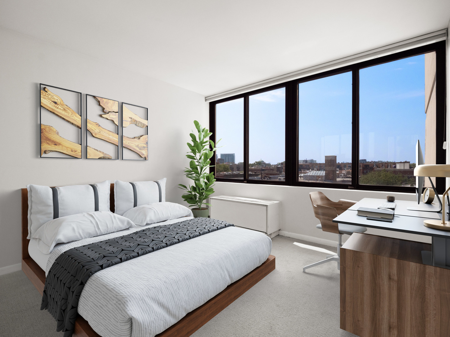 2754 North Hampden Court, Unit 708 Chicago, IL 60614 - Photo 15 of 27 a bedroom with a large bed and a window