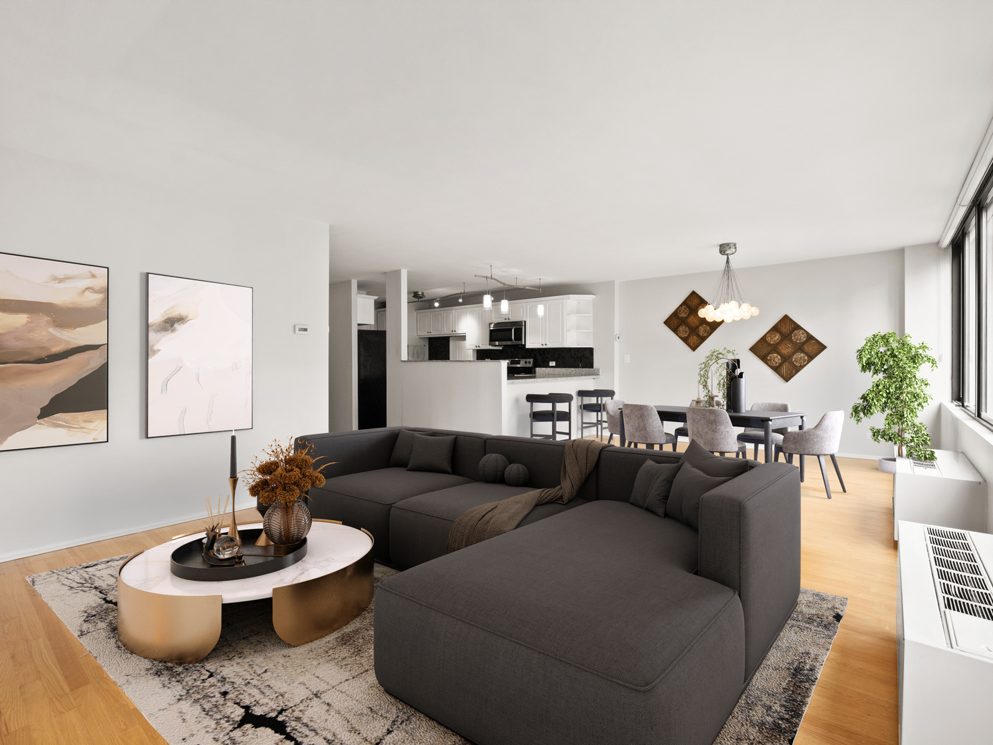2754 North Hampden Court, Unit 708 Chicago, IL 60614 - Photo 4 of 27 a living room with furniture and wooden floor