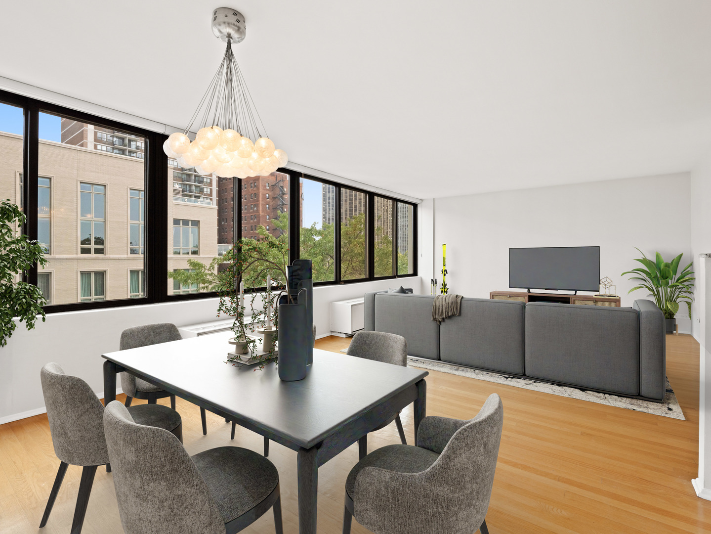 2754 North Hampden Court, Unit 708 Chicago, IL 60614 - Photo 8 of 27 a view of a dining room with furniture window and wooden floor