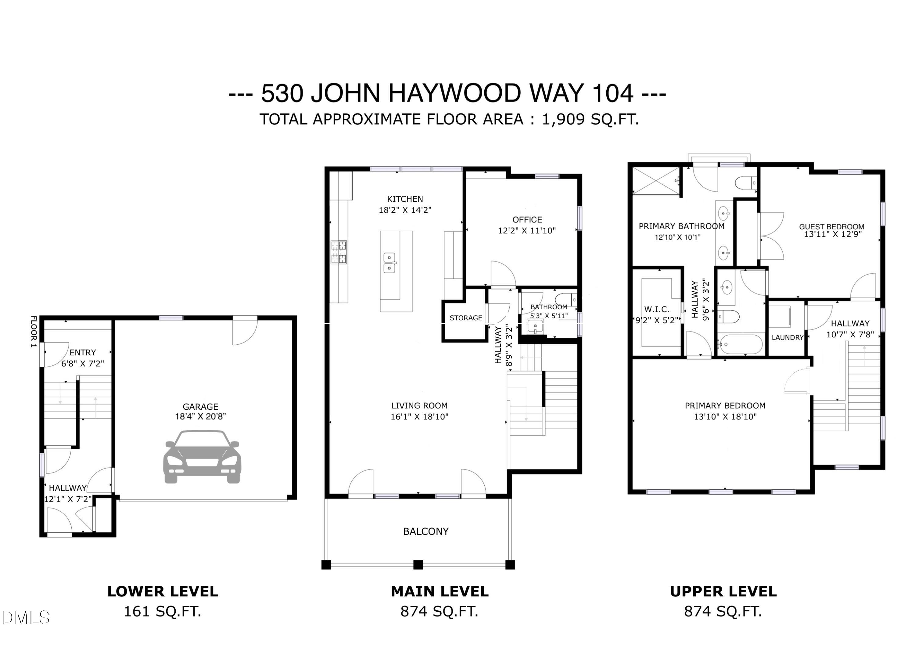 530 John Haywood Way, Unit 104 Raleigh, NC 27604 - Photo 29 of 29 530-104 John Haywood Way Floor Plan
