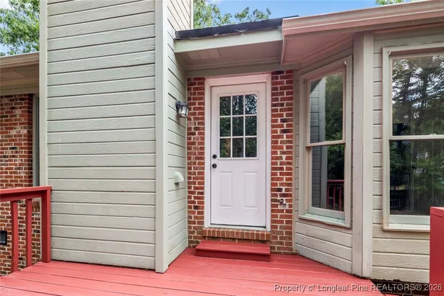 a view of front door and porch