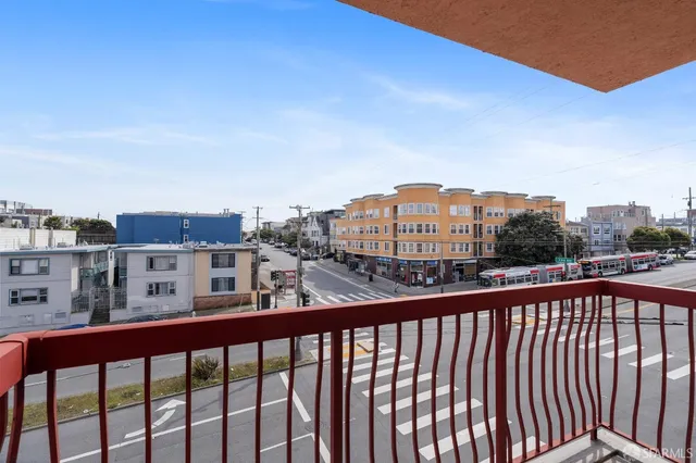 a view of city from a balcony
