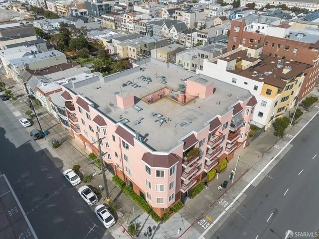 an aerial view of a city