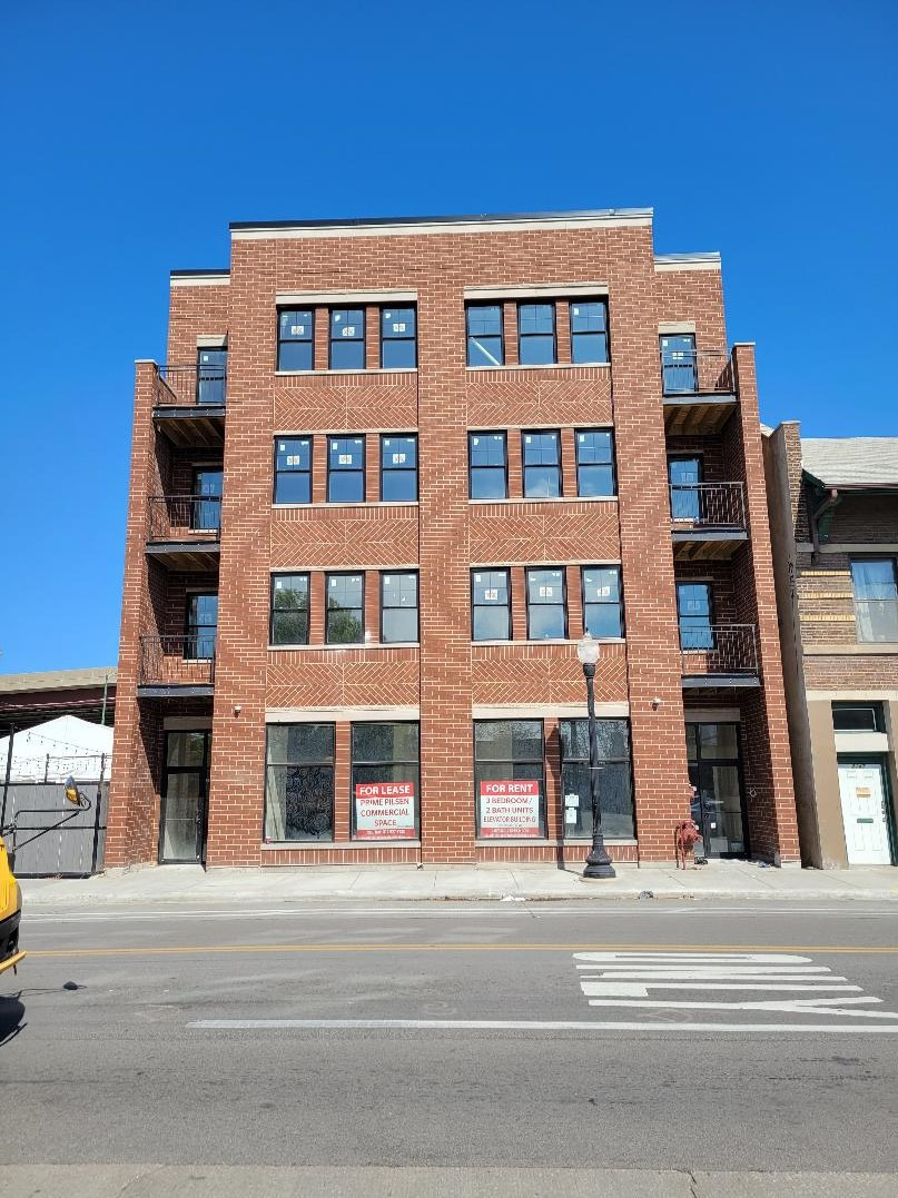 a front view of a building