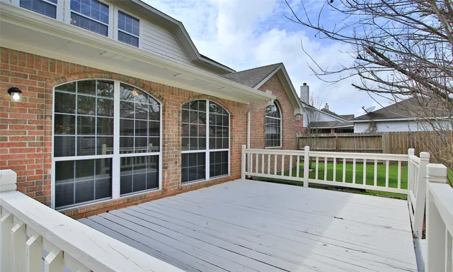 a view of a house with a large window
