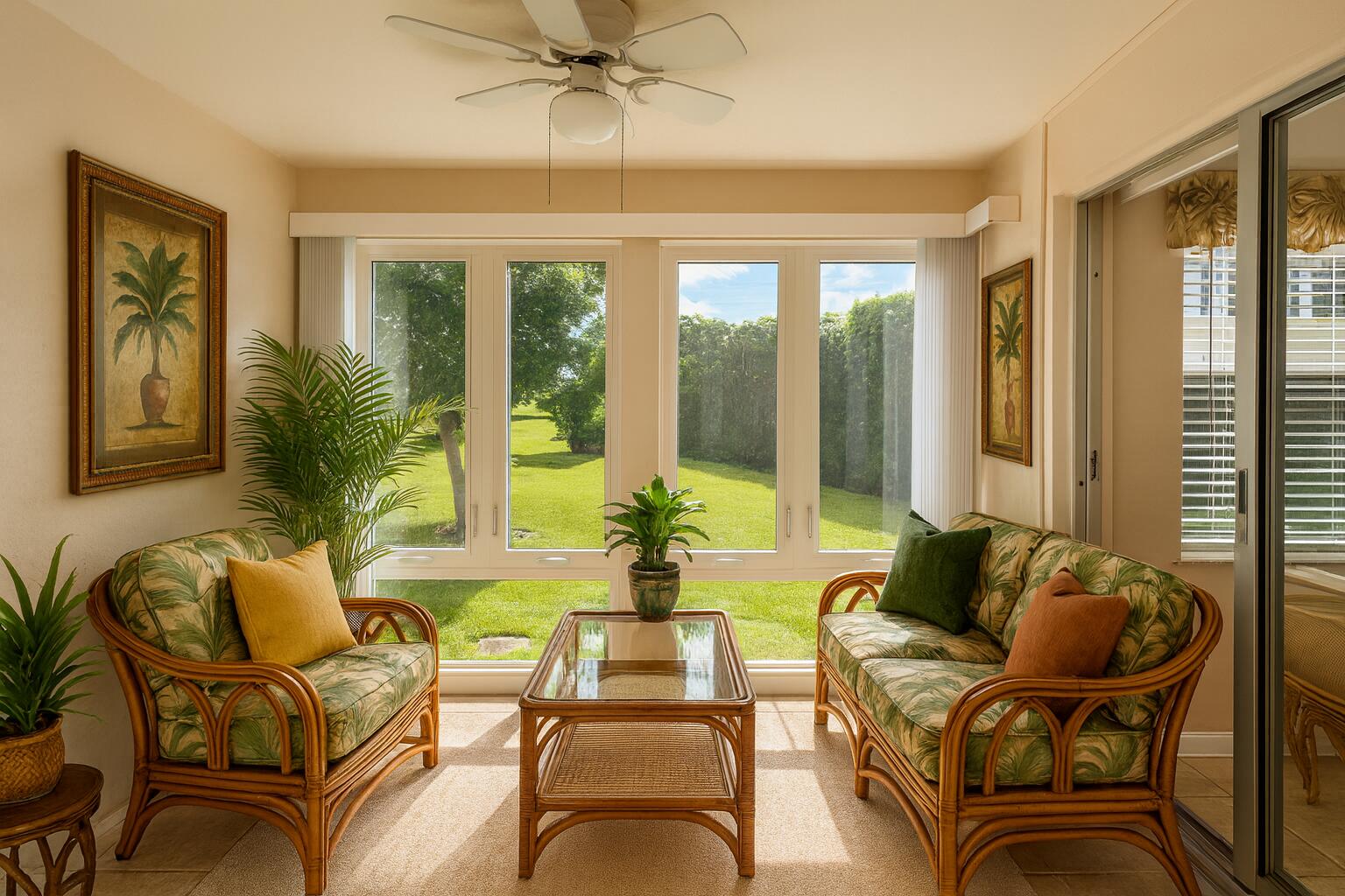 33 Colonial Club Drive, Unit 203 Boynton Beach, FL 33435 - Photo 6 of 61 a living room with furniture and floor to ceiling windows