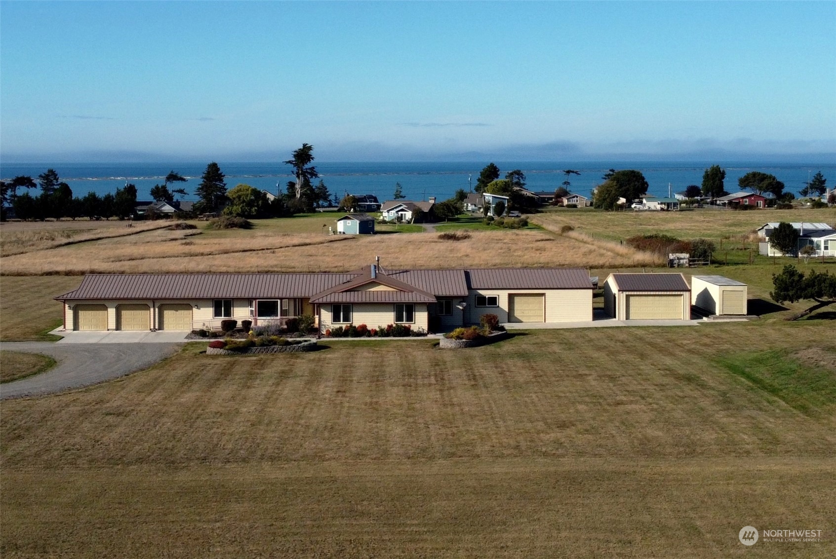 123 East Anderson Road Sequim, WA 98382 - Photo 2 of 40 a view of a swimming pool and an ocean view