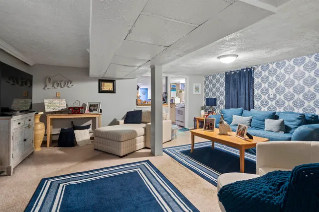 a living room with furniture