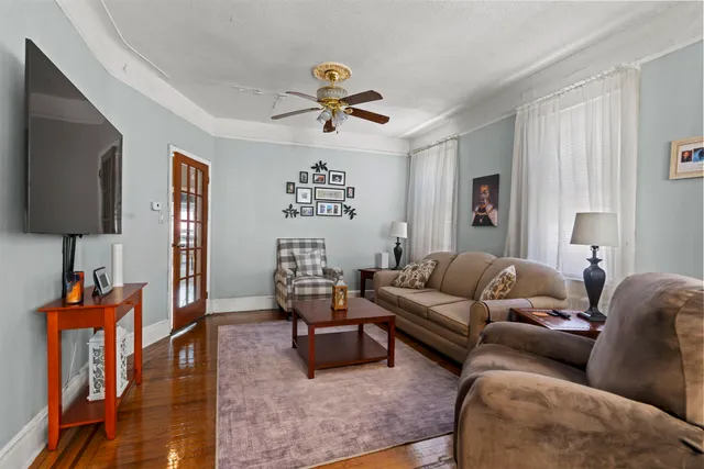 a living room with furniture