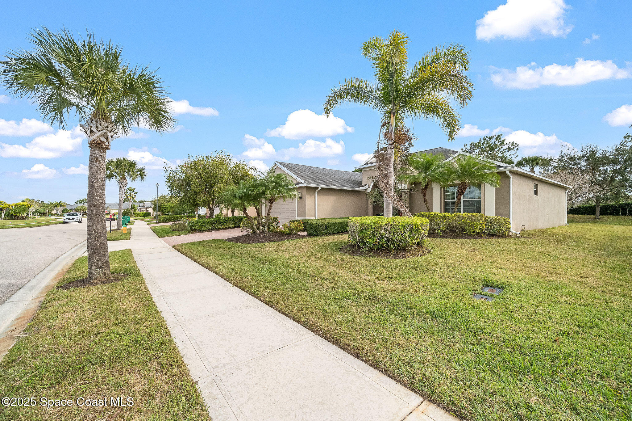 6531 Ingalls Street Melbourne, FL 32940 - Photo 4 of 46 a front view of a house with a yard and palm trees