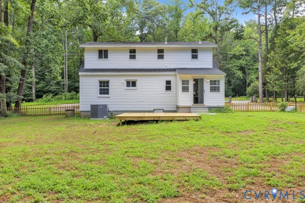 2330 Hubert Lane Chester, VA 23836 - Photo 37 of 43 Rear view of house featuring a wooden deck, a fenc