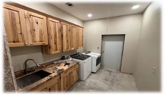 a view of a swimming pool with a couch