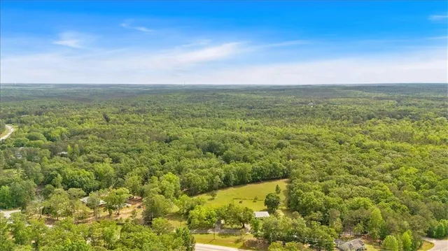 a view of a field with an ocean