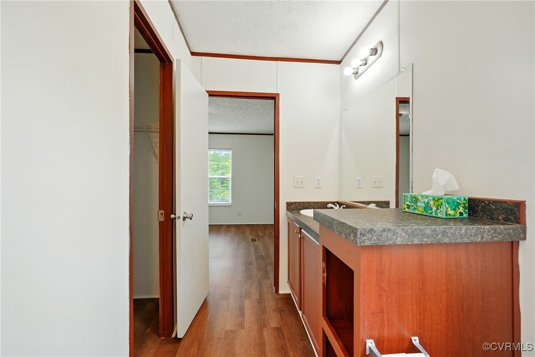 141 Sheppards Drive Farmville, VA 23901 - Photo 15 of 31 a bathroom with a granite countertop sink and a mirror