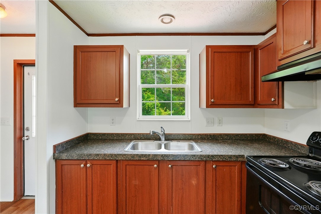 141 Sheppards Drive Farmville, VA 23901 - Photo 10 of 31 a kitchen with stainless steel appliances granite countertop a sink a stove and a wooden cabinets