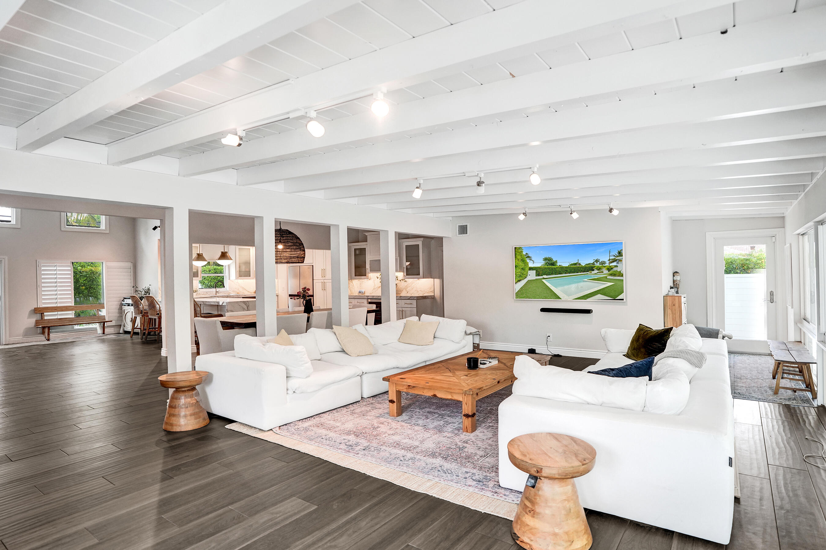 915 North Swinton Avenue Delray Beach, FL 33444 - Photo 6 of 23 a living room with fireplace furniture and a wooden floor