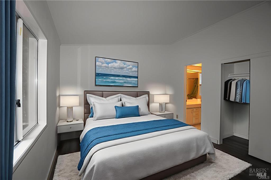 9356 Rockys Road Kelseyville, CA 95451 - Photo 15 of 24 a bedroom with a bed and a walk in closet