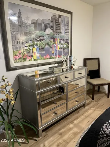 a workspace with furniture