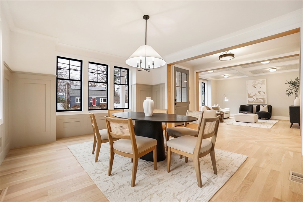 407 High Rock Street Needham, MA 02492 - Photo 5 of 36 a view of a dining room with furniture window and wooden floor