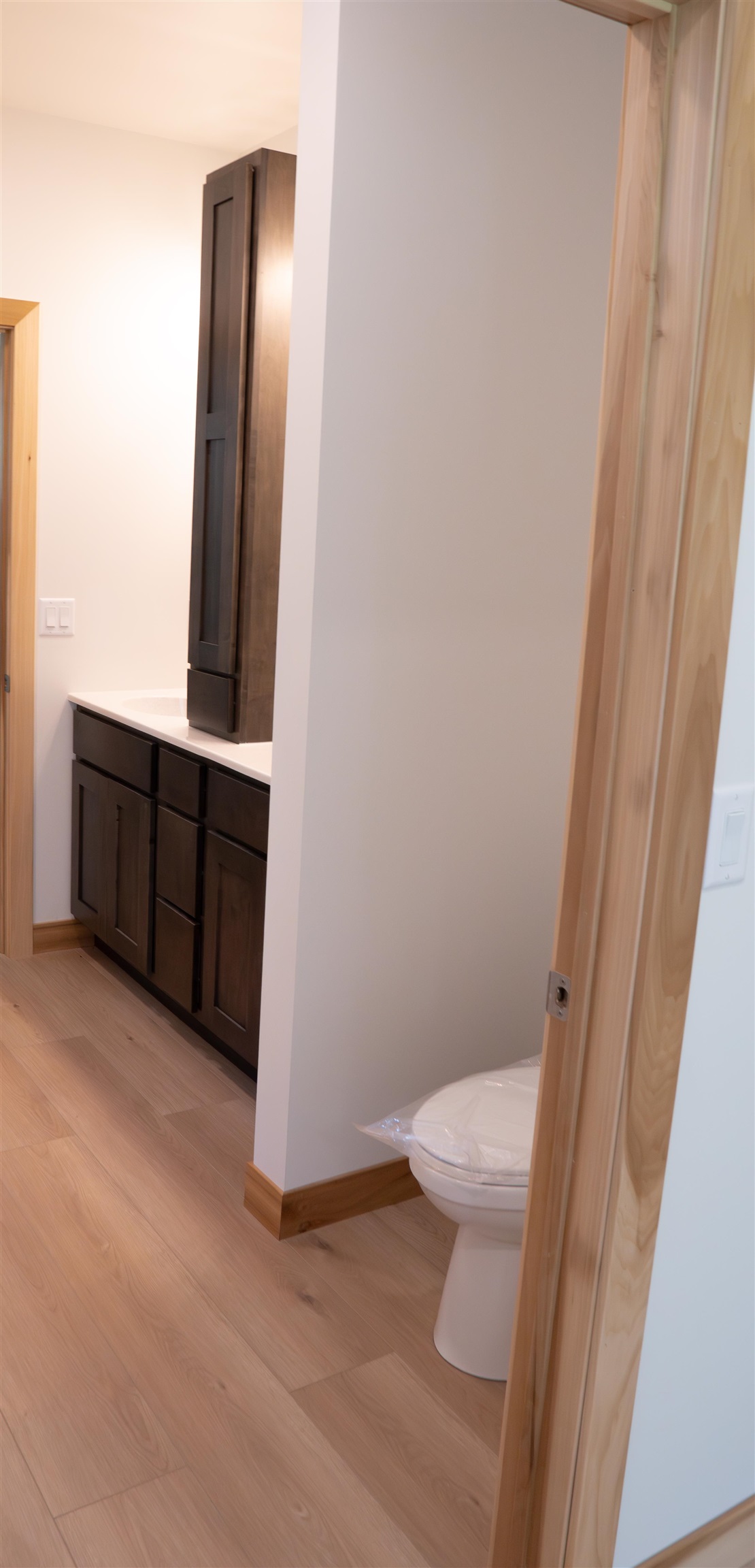 23190 Sawgrass Road Cornucopia, WI 54827 - Photo 16 of 23 Bathroom featuring vanity, wood-type flooring, and toilet