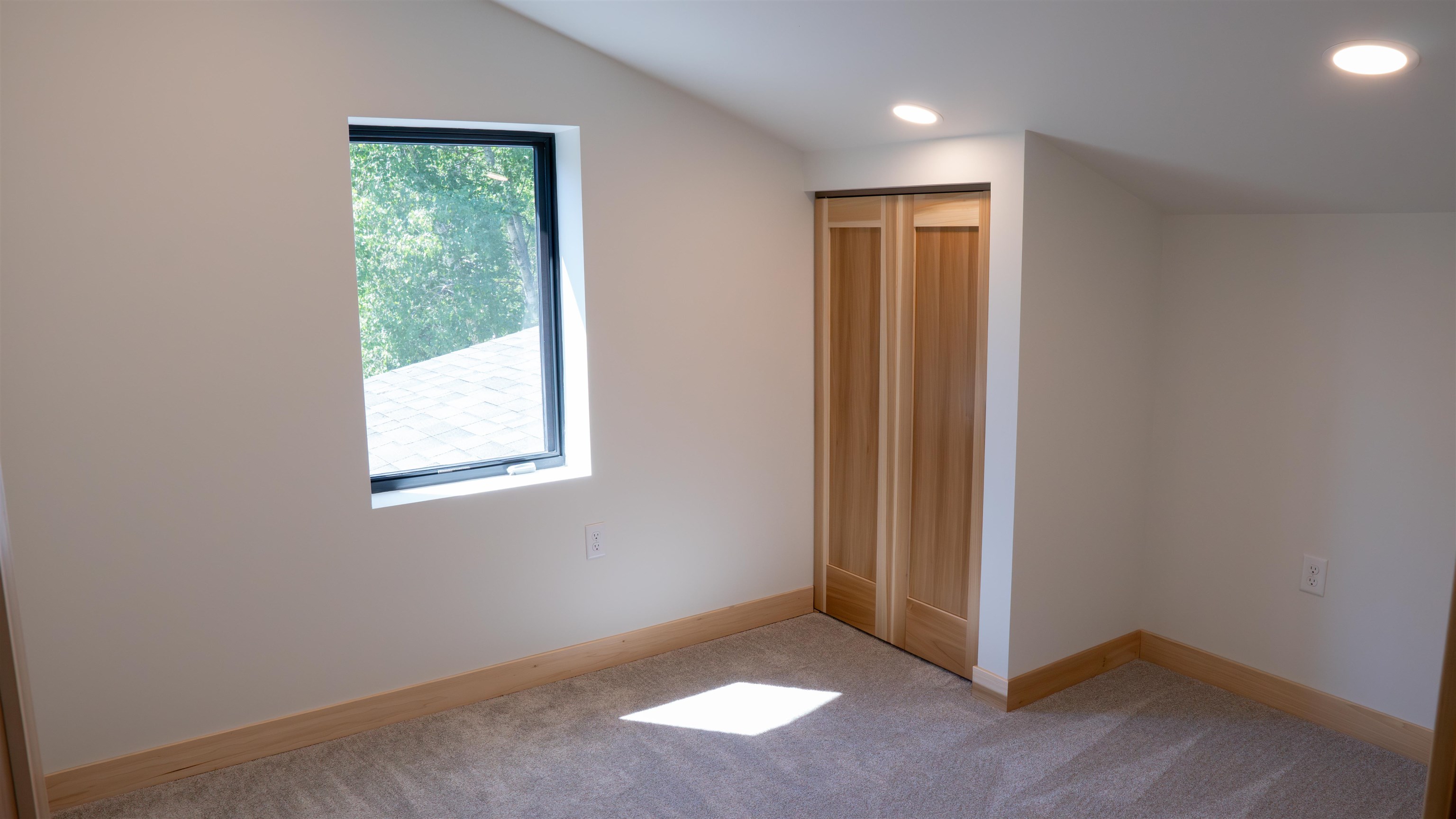 23190 Sawgrass Road Cornucopia, WI 54827 - Photo 20 of 23 Unfurnished bedroom with lofted ceiling, carpet flooring, and a closet