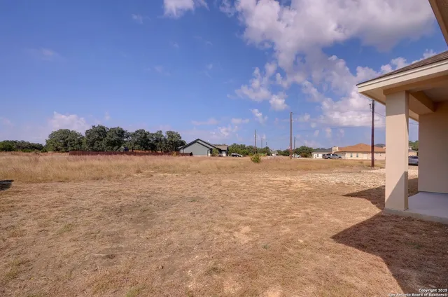 a view of a yard with a tree