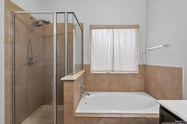 a bathroom with a bath tub and a shower