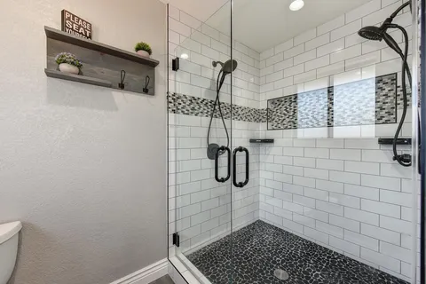 a bathroom with a shower