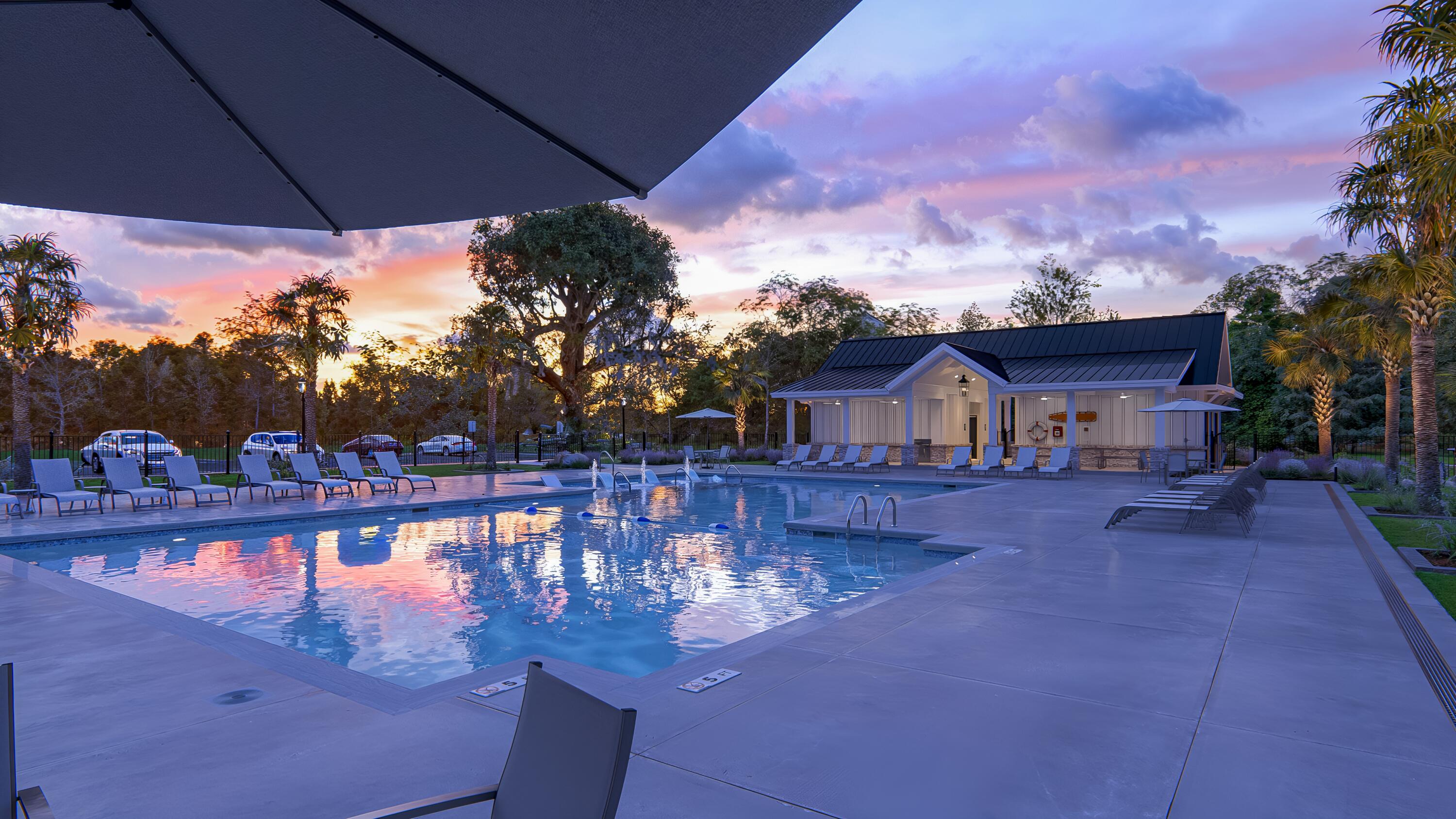 80 Crosswick Street Summerville, SC 29483 - Photo 35 of 36 Pineland Preserve - Pool Dusk